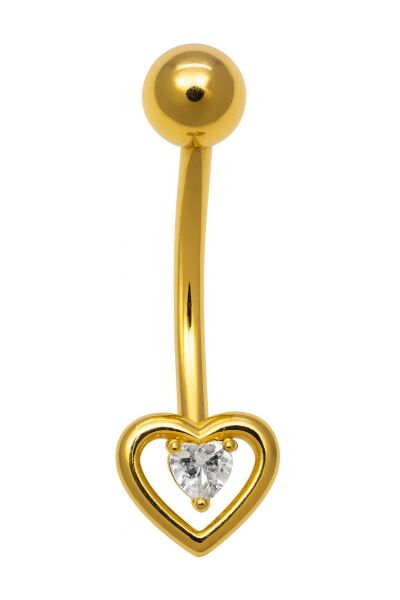 Lovelle Kalp Tasarımlı Taşlı Rook & Daith Piercing Cerrahi Çelik Piercing