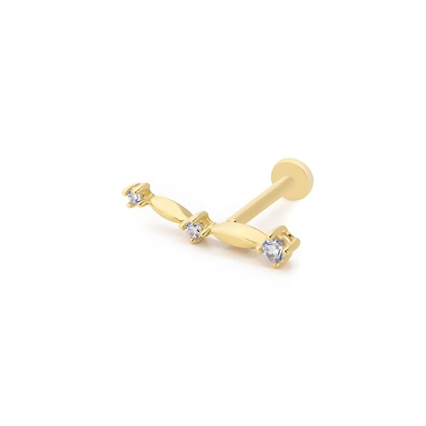 Üç Taşlı Altın Piercing