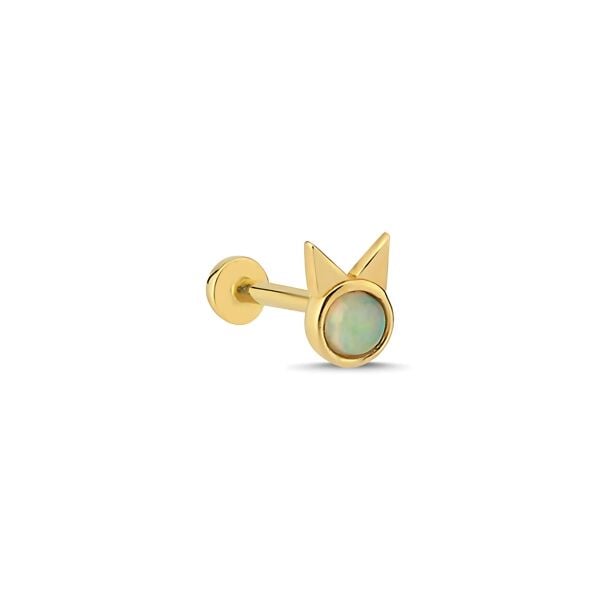 Tavşan Kulak Taşlı Altın Piercing