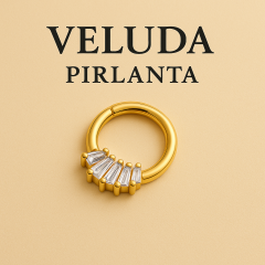 VELUDA PIRLANTA  Radiant Fan Yelpaze Taşlı Piercing
