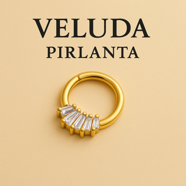 VELUDA PIRLANTA  Radiant Fan Yelpaze Taşlı Piercing