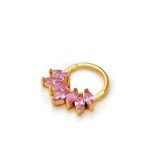 Pinkora Enerjik Dikkat Çekici Pembe Kuvarts Halka Piercing