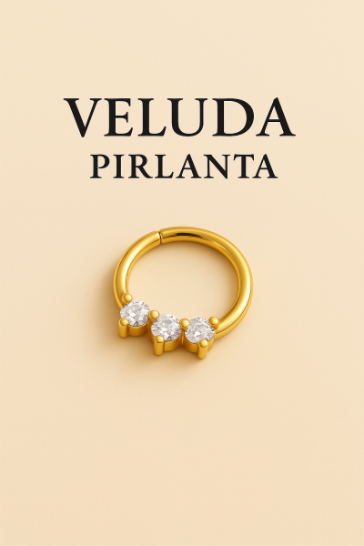 Aurette Üç Taşlı Pıtlanta Halka Piercing