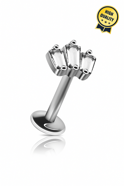 Aurette Piercing Baget Taşlı Zarif Taç Cerrahi Çelik Piercing