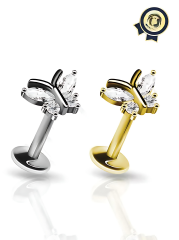 Lyvia Sade Işıltılı Cerrahi Çelik Labret Piercing