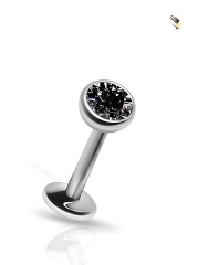 Noir Siyah Taşlı Cerrahi Çelik Labret Piercing