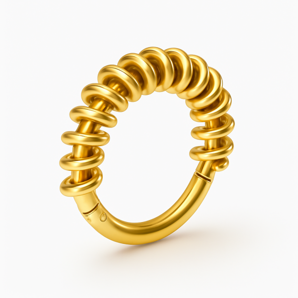 Vortexa Sonsuzluk İçsel Güç Simgesi Tekrarlayan Spiral Cerrahi Çelik Halka Piercing