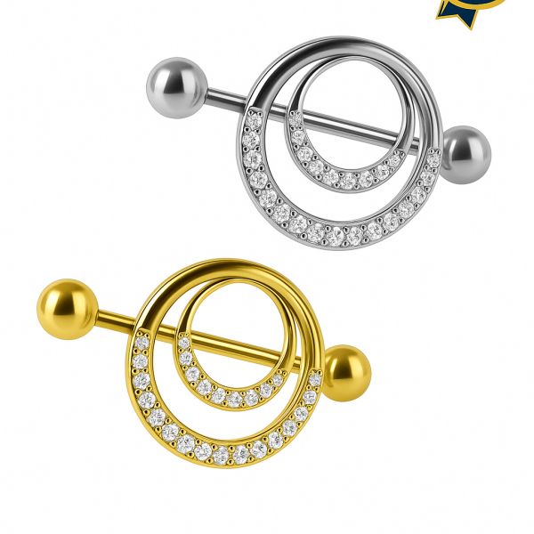 Theia Yansıtan Zarafet Cerrahi Çelik Nipple (Göğüs Ucu) Piercing