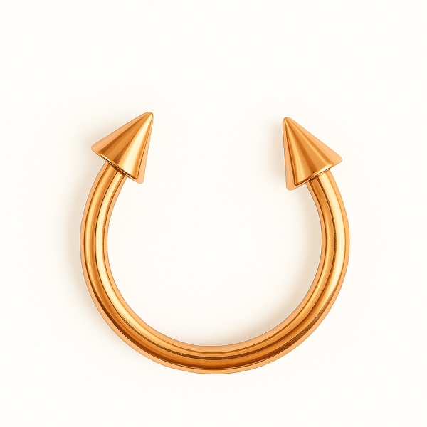 Sivri Uç Yarım Halka Rose Gold Renk Cerrahi Çelik Piercing