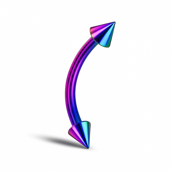 Sivri Uçlu Standart Kalınlık Rainbow Rengi Banana Cerrahi Çelik Piercing
