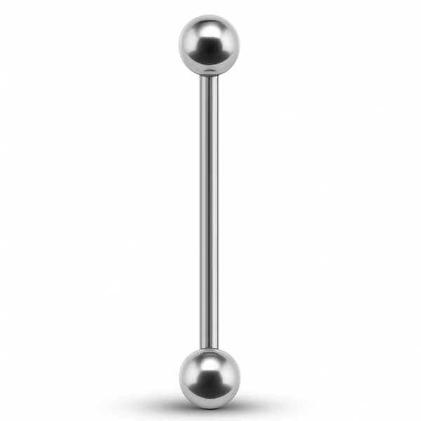 Toplu  Standart Kalınlık Gümüş Renk Cerrahi Çelik Dil Piercing