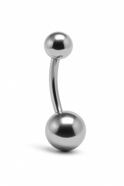 Toplu Standart Kalınlık Gümüş Renk Cerrahi Çelik Göbek(Belly) Piercing