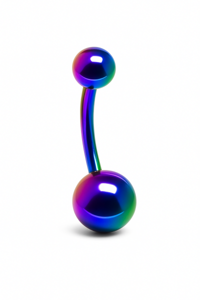Toplu Standart Kalınlık Rainbow Gökkuşağı Renk Cerrahi Çelik Göbek(Belly) Piercing