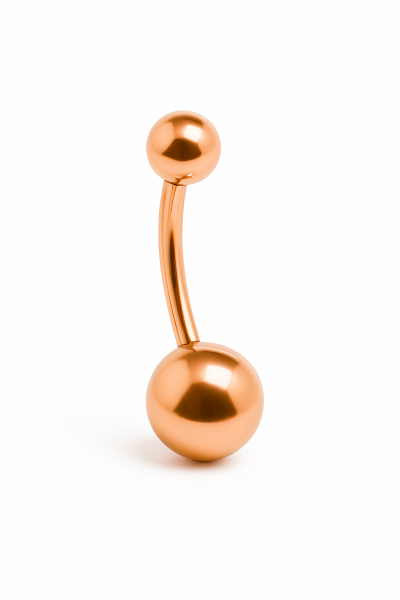 Toplu Standart Kalınlık Rose Gold Renk Cerrahi Çelik Göbek(Belly) Piercing