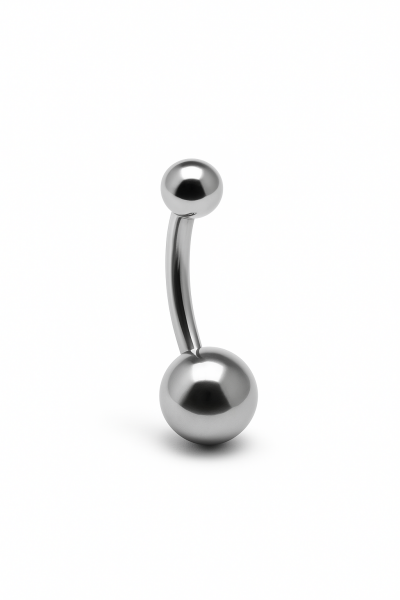 Küçük Toplu Standart Kalınlık Gümüş Renk Cerrahi Çelik Göbek(Belly) Piercing