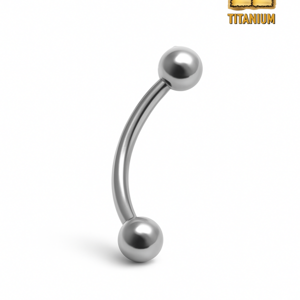 Toplu Standart Kalınlık Gümüş Renk Banana Titanyum Piercing