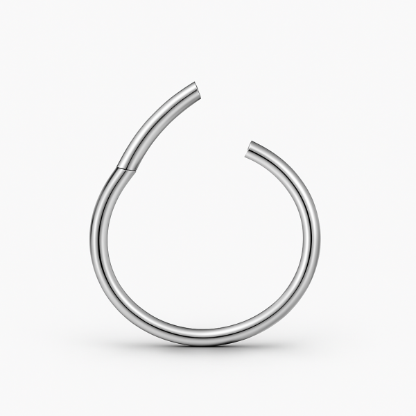 Standart Kalınlık Gümüş Renk Gizli Kilit Titanyum Halka Piercing