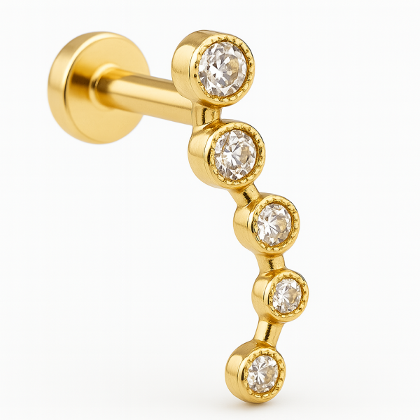 Aurora Curve Kuzey Işıkları  (Pırlanta Piercing)