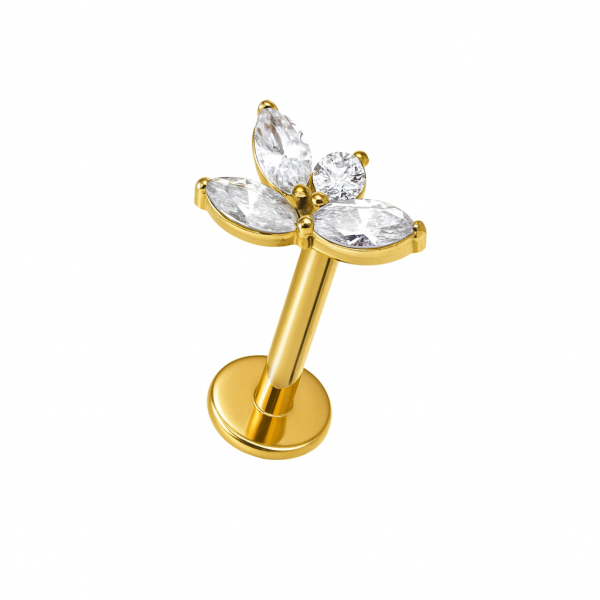 Mervella Işıltının Asaleti Çiçek Titanyum Piercing