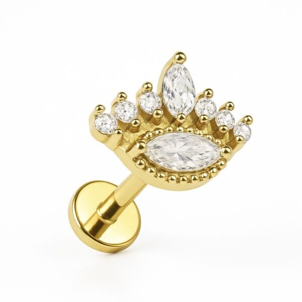 Queen’s Eye Kraliçenin Gözü Cerrahi Çelik  Labret Piercing