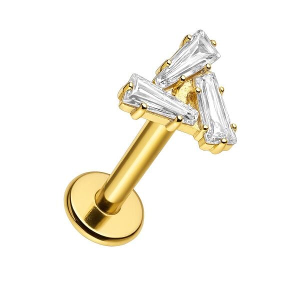 Luxera Işığın Üçlü Dansı Titanyum Labret Piercing