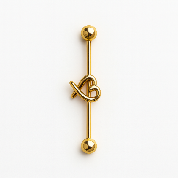 Aurora Heart Aşkın ve Zarafetin En Sade En Etkileyici Hali Cerrahi Çelik 38mm Köprü Piercing