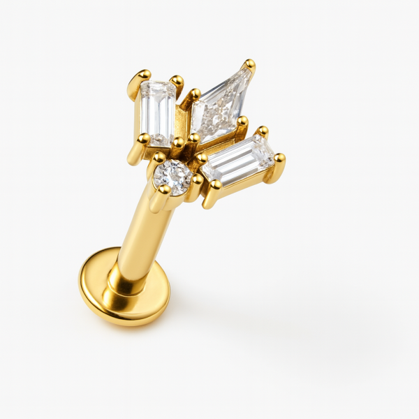 Aurelia Prism Zarif Baget ve Marquise Taş Cerrahi Çelik Piercing