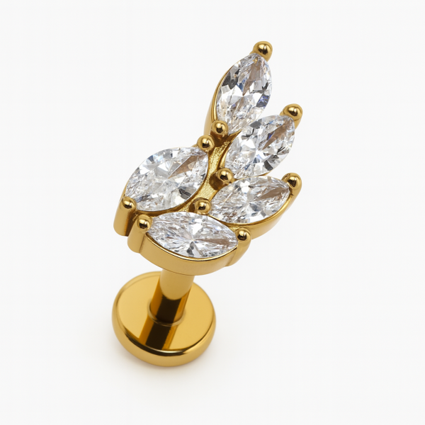 Marquise Floria Doğanın Zarif Çizgileri Cerrahi Çelik Labret Piercing